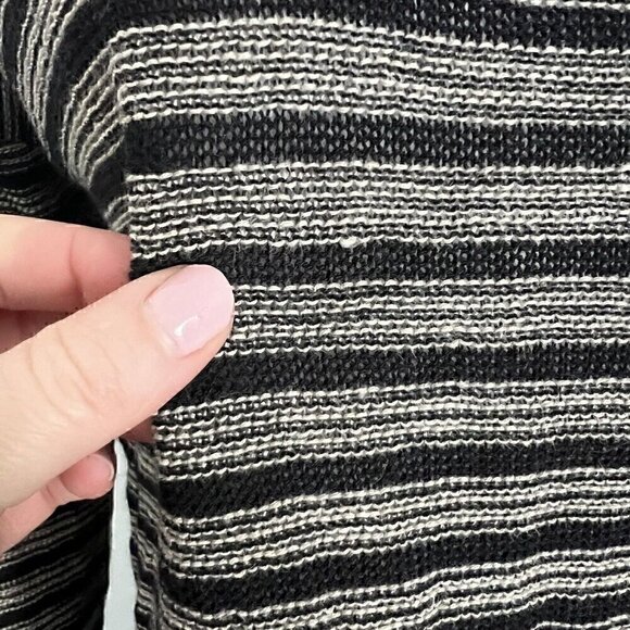 Eileen Fisher Women's Sweater Size XS Black White Stripes Wool Linen Blend - Picture 6 of 10